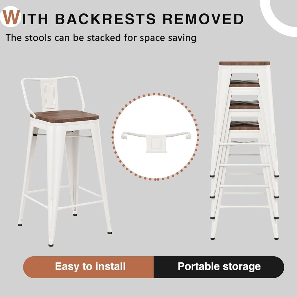 مجموعة من 4 كراسي بار معدنية ص - مراجعة Home Bar Stools وسعره
