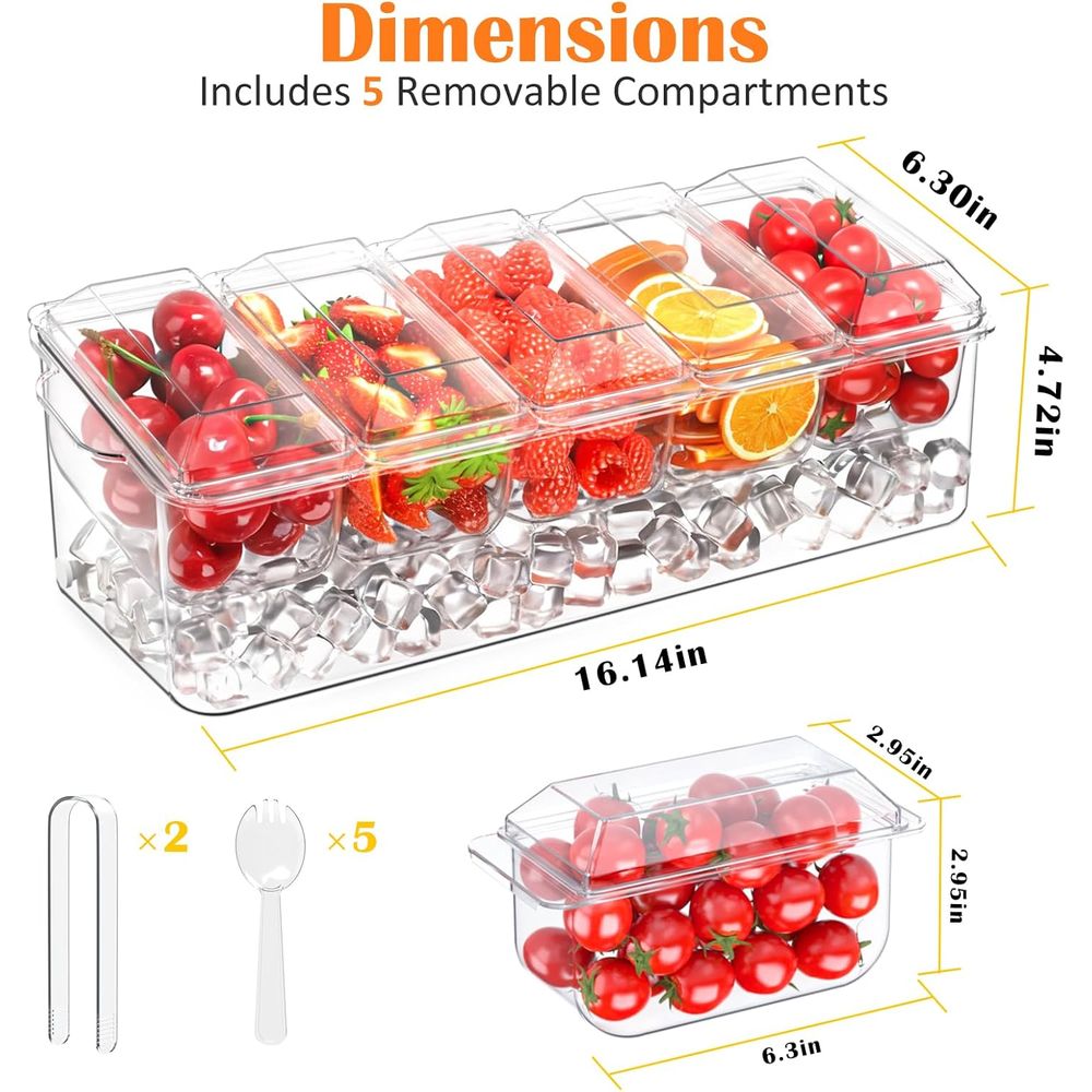 صينية توابل، حامل طعام مبرد لل - مراجعة Garnish Tray Set وسعره