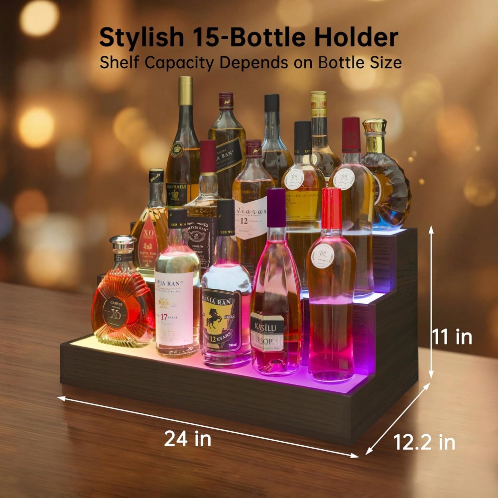 رف عرض زجاجات LED للبار المنزل - مراجعة Home Bar Shelves وسعره