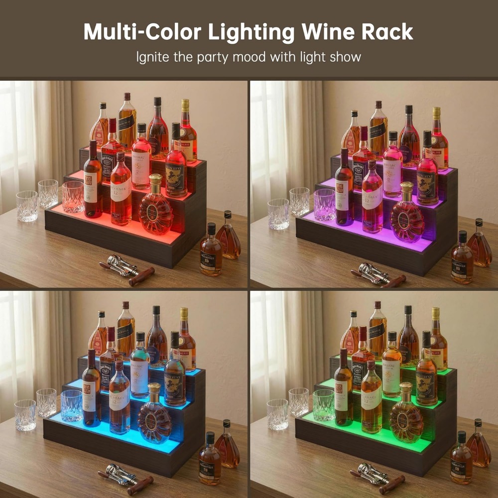 رف عرض زجاجات LED للبار المنزل - مراجعة Home Bar Shelves وسعره