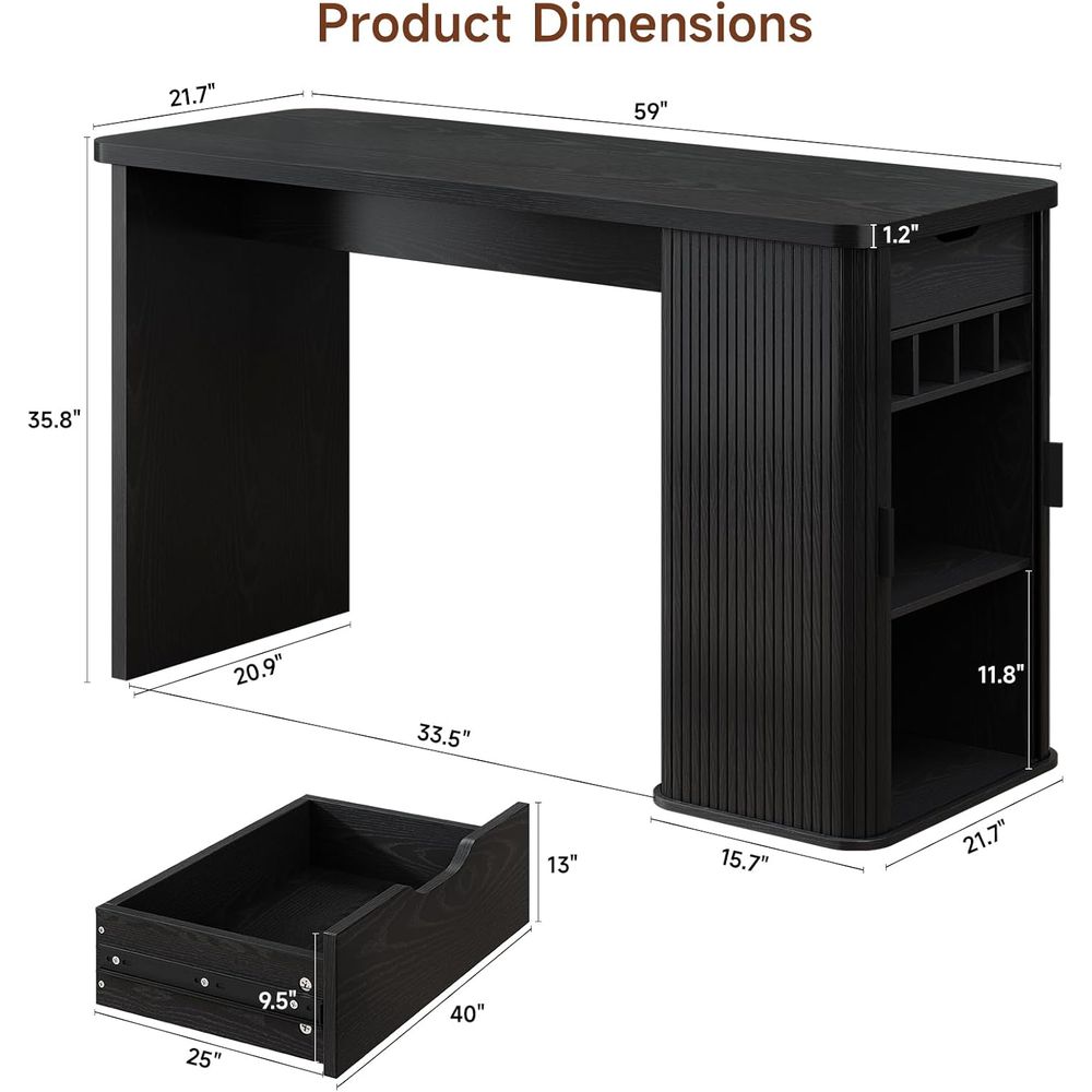طاولة جزيرة مطبخ بطول 59 بوصة  - مراجعة Home Bar And Counter وسعره
