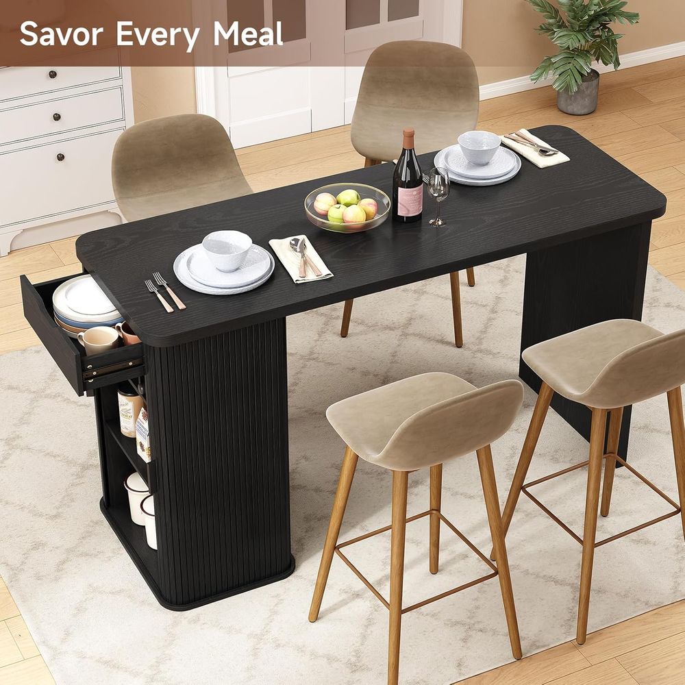 طاولة جزيرة مطبخ بطول 59 بوصة  - مراجعة Home Bar And Counter وسعره