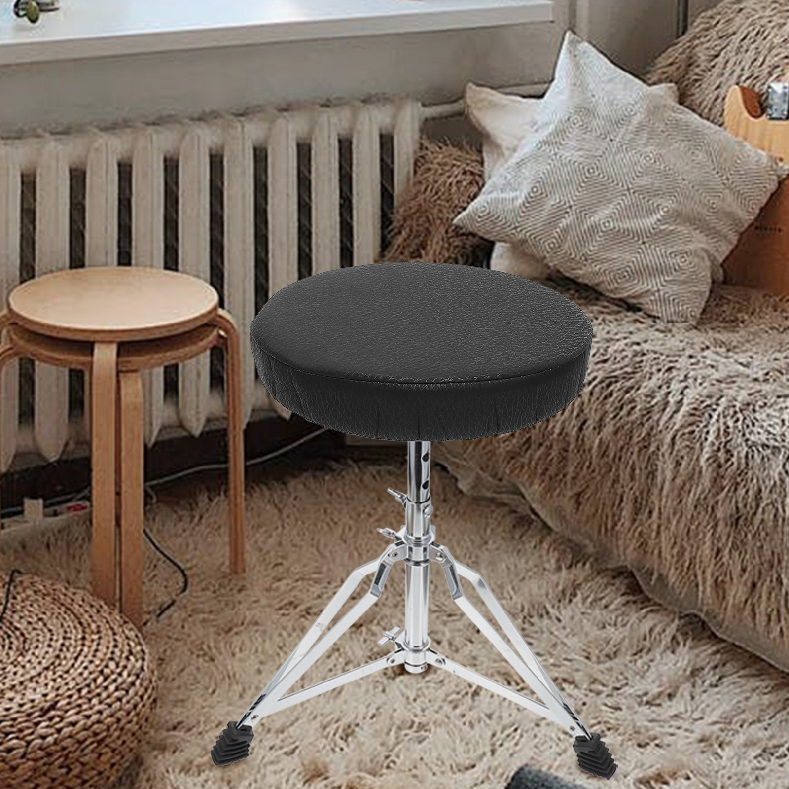 غطاء مقعد دائري أسود مرن وسميك - مراجعة Home Bar Stools وسعره