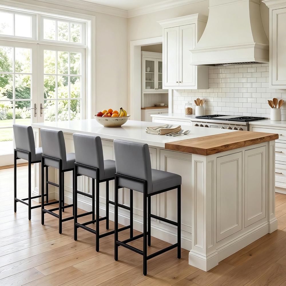 مجموعة من 4 كراسي بار رمادية م - مراجعة Home Bar Stools وسعره